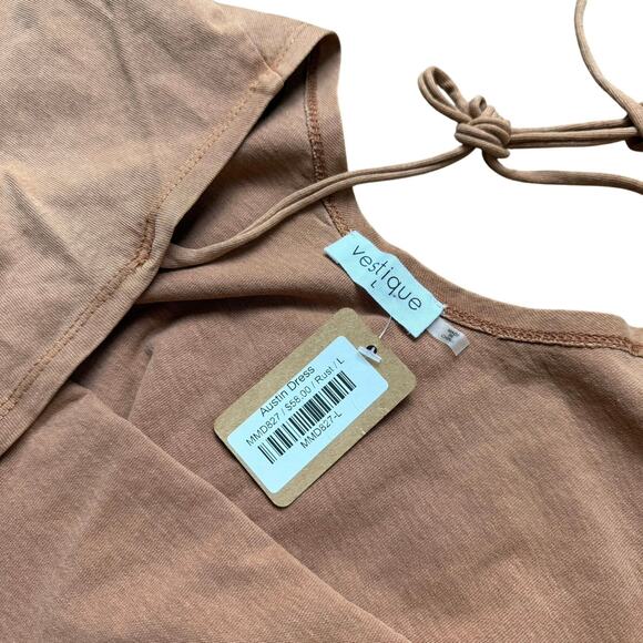 Vestique Dress Austin Rust Size Large Flowy Ruffle Boho Cottage Scoop Neck NWT - Picture 4 of 6